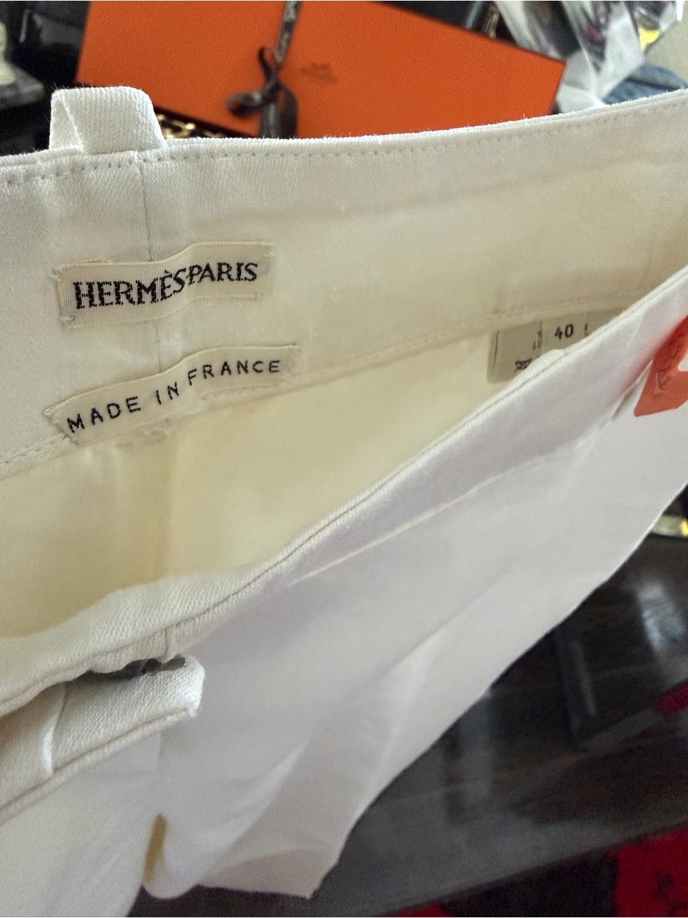 HERMÈS Vintage Wide-Leg Linen Trousers - Picture 6 of 8